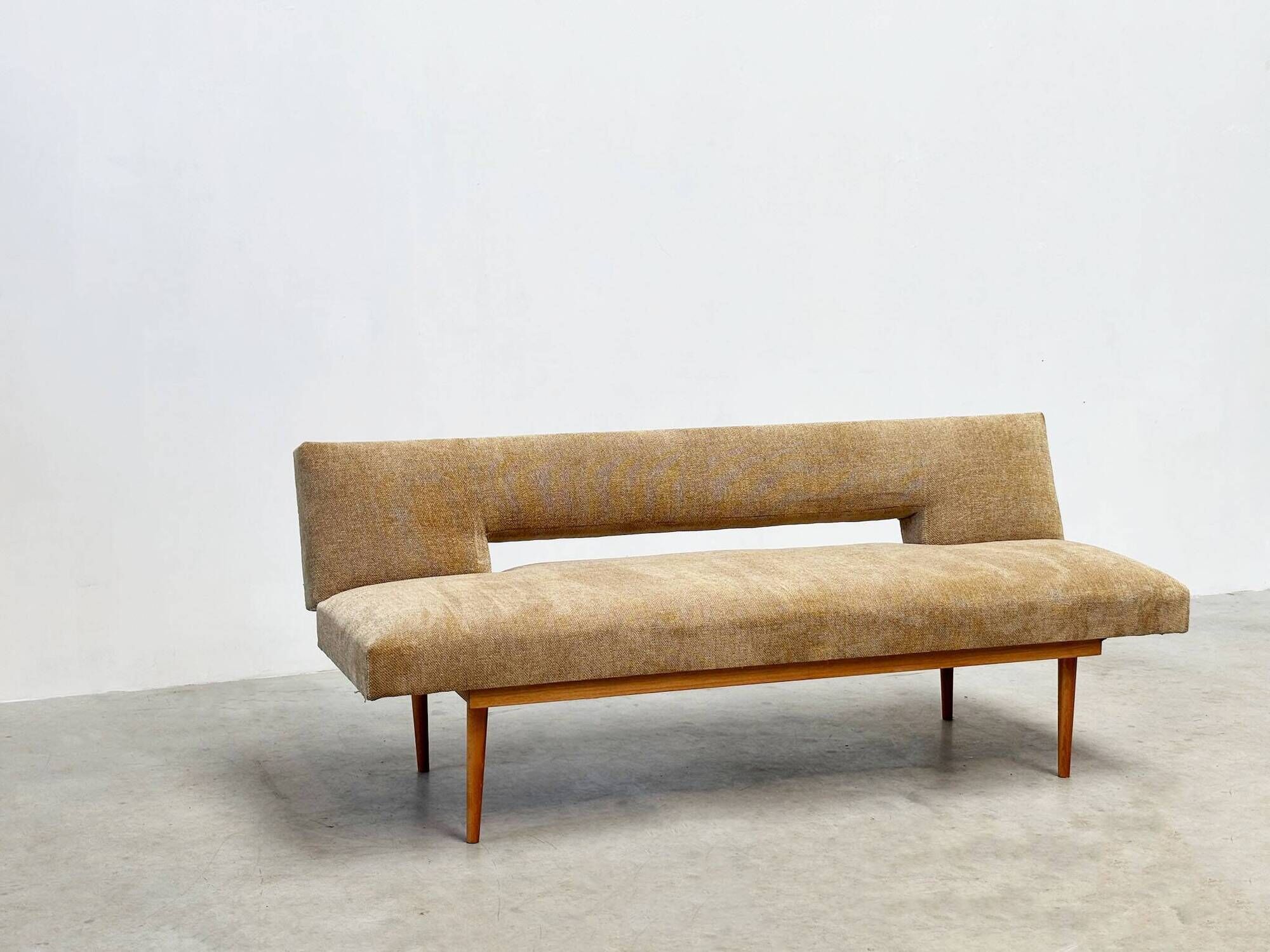 1970's German wooden sofa / daybed