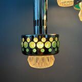 Vintage space age massive green waterfall pendant light