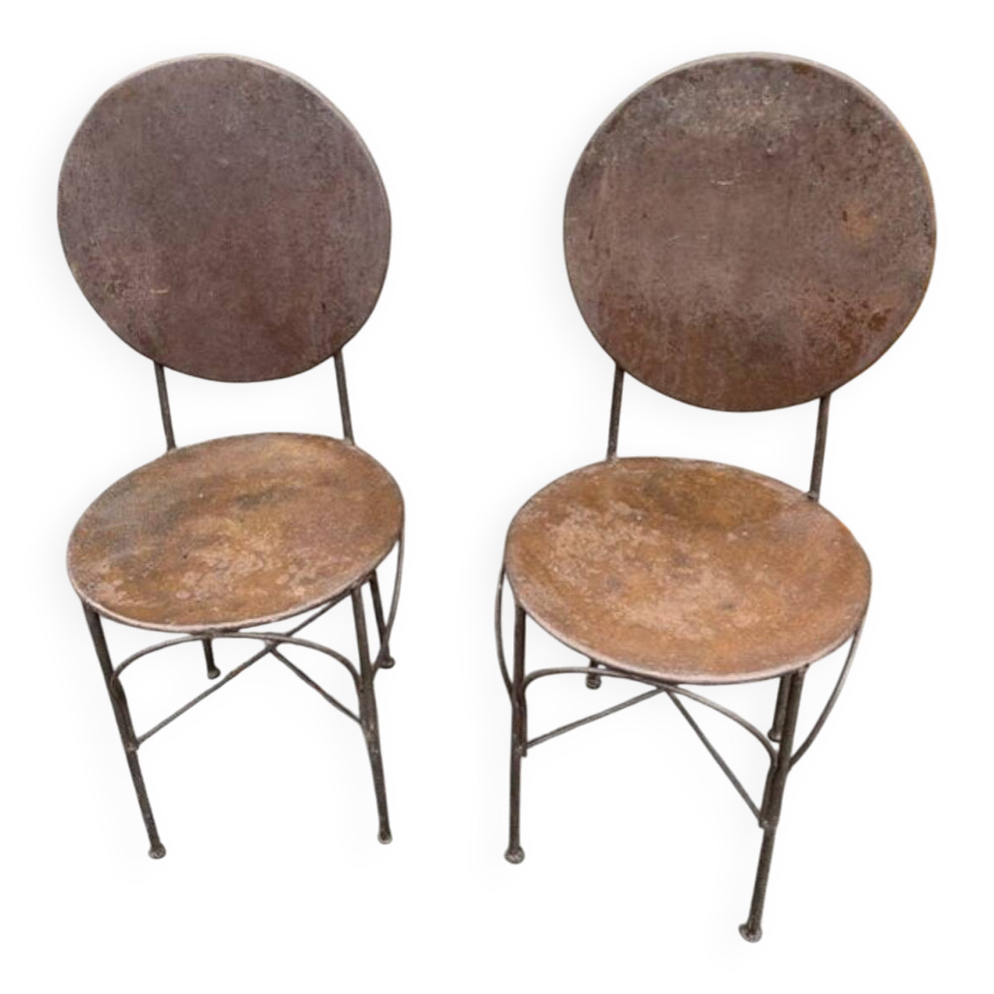 Pair of old metal chairs from the early 20th century