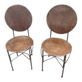 Pair of old metal chairs from the early 20th century
