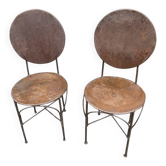 Pair of old metal chairs from the early 20th century