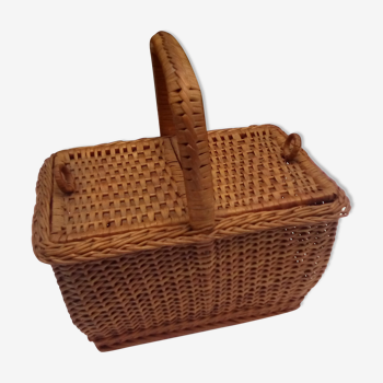 Panier ancien, couvercle 2 abattants