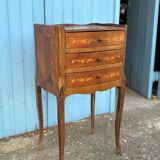 Louis XV bedside table in marquetry