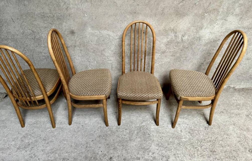Series Set of 4 Baumann Eden Vintage chairs with fabric seat