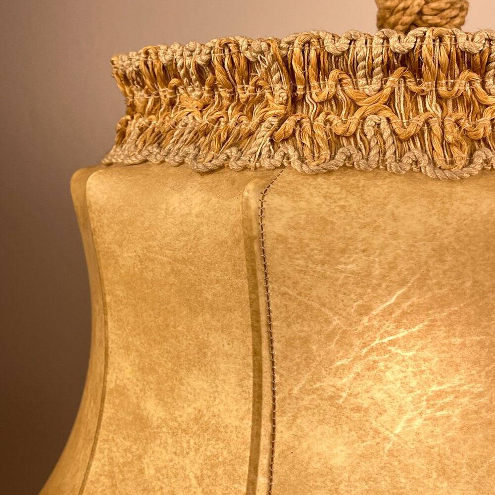 Vintage leather pendant lamp, 1950s.