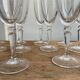 Set of 10 antique champagne glasses in engraved crystal