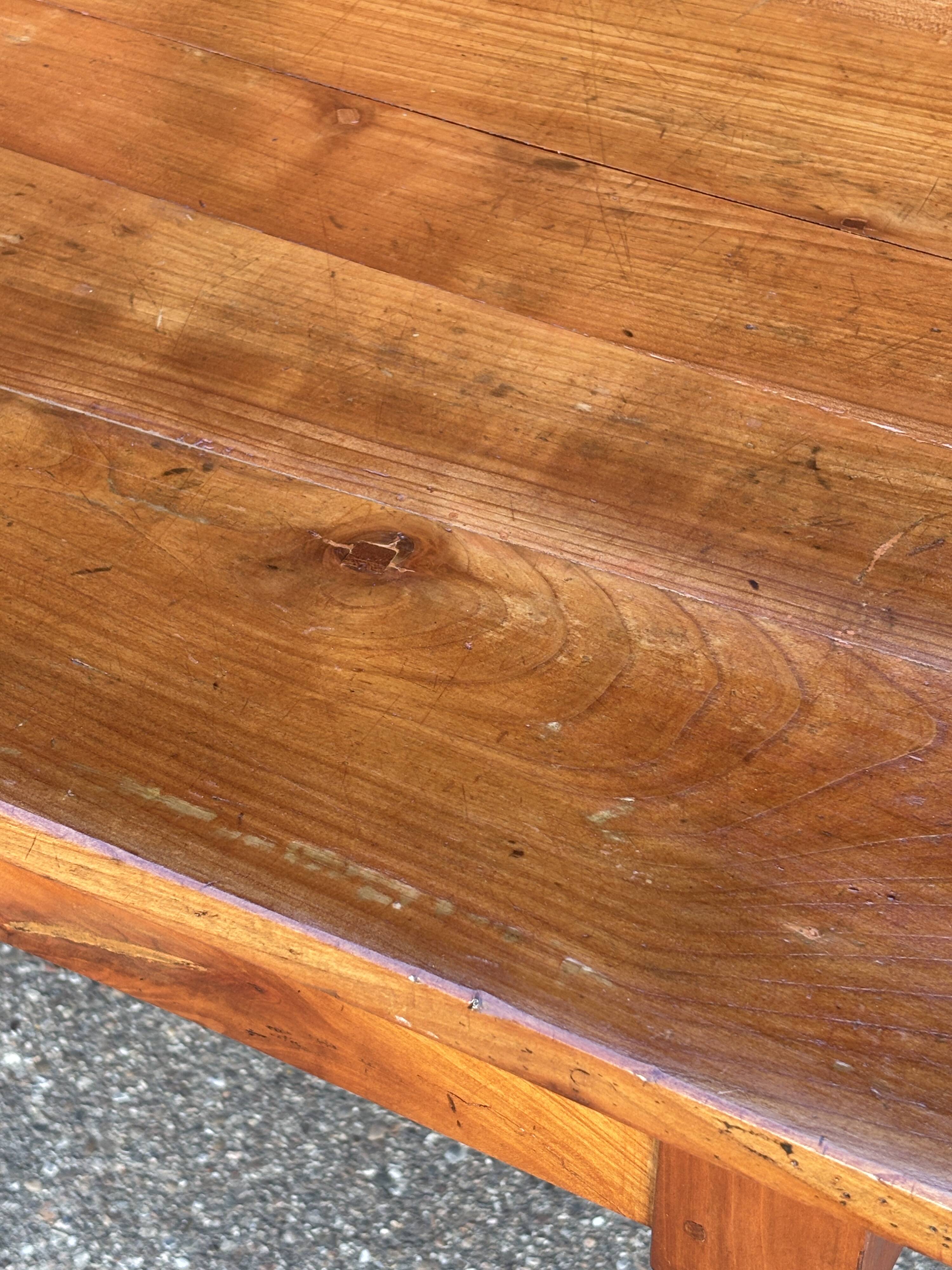Grande table de ferme alsacienne 160 cm merisier