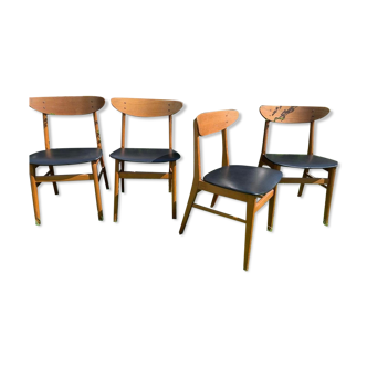 Suite of 4 Scandinavian chairs model 210 by Farstrup 60s