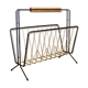 Metal magazine rack, wooden handle