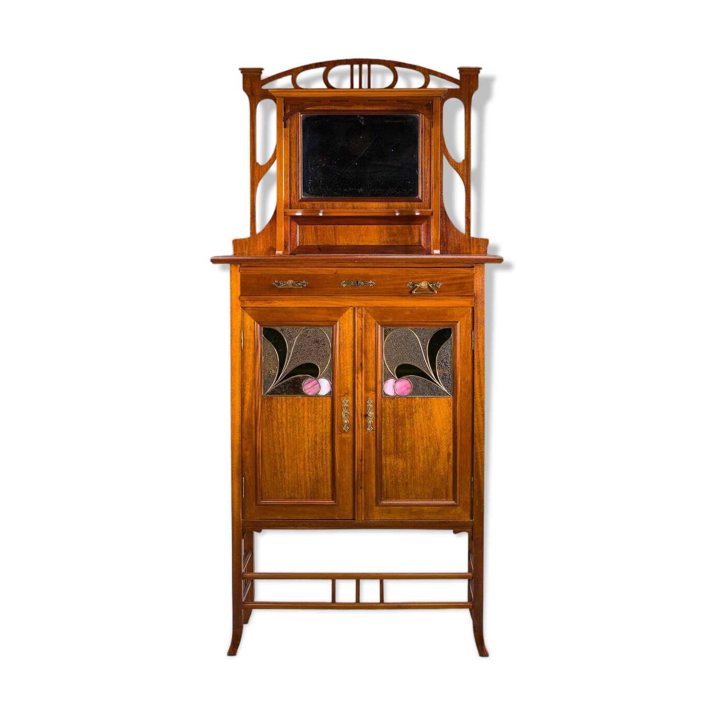 Art Nouveau cabinet with mirror, 1890s