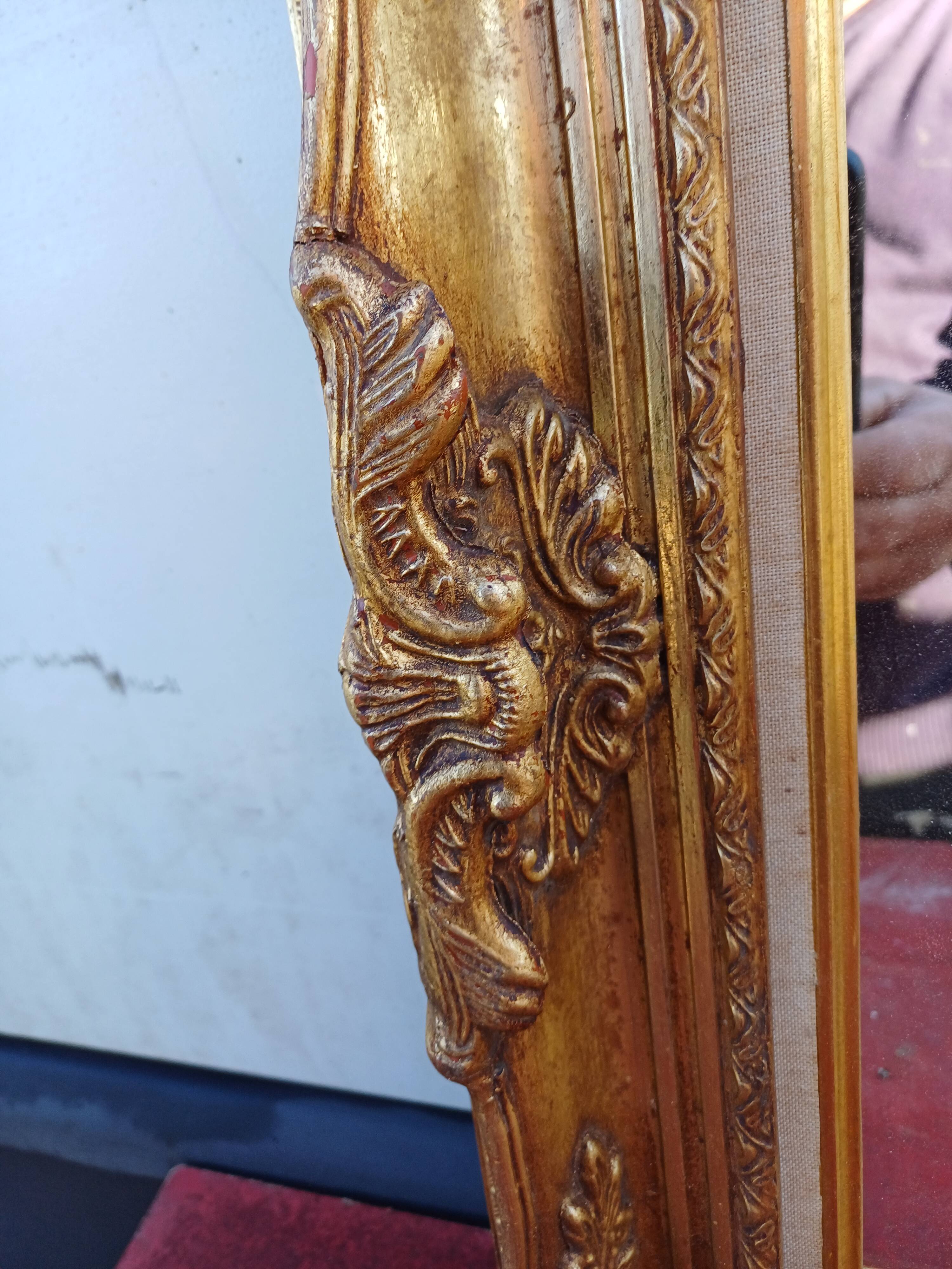 Mirror wood and gilded stucco