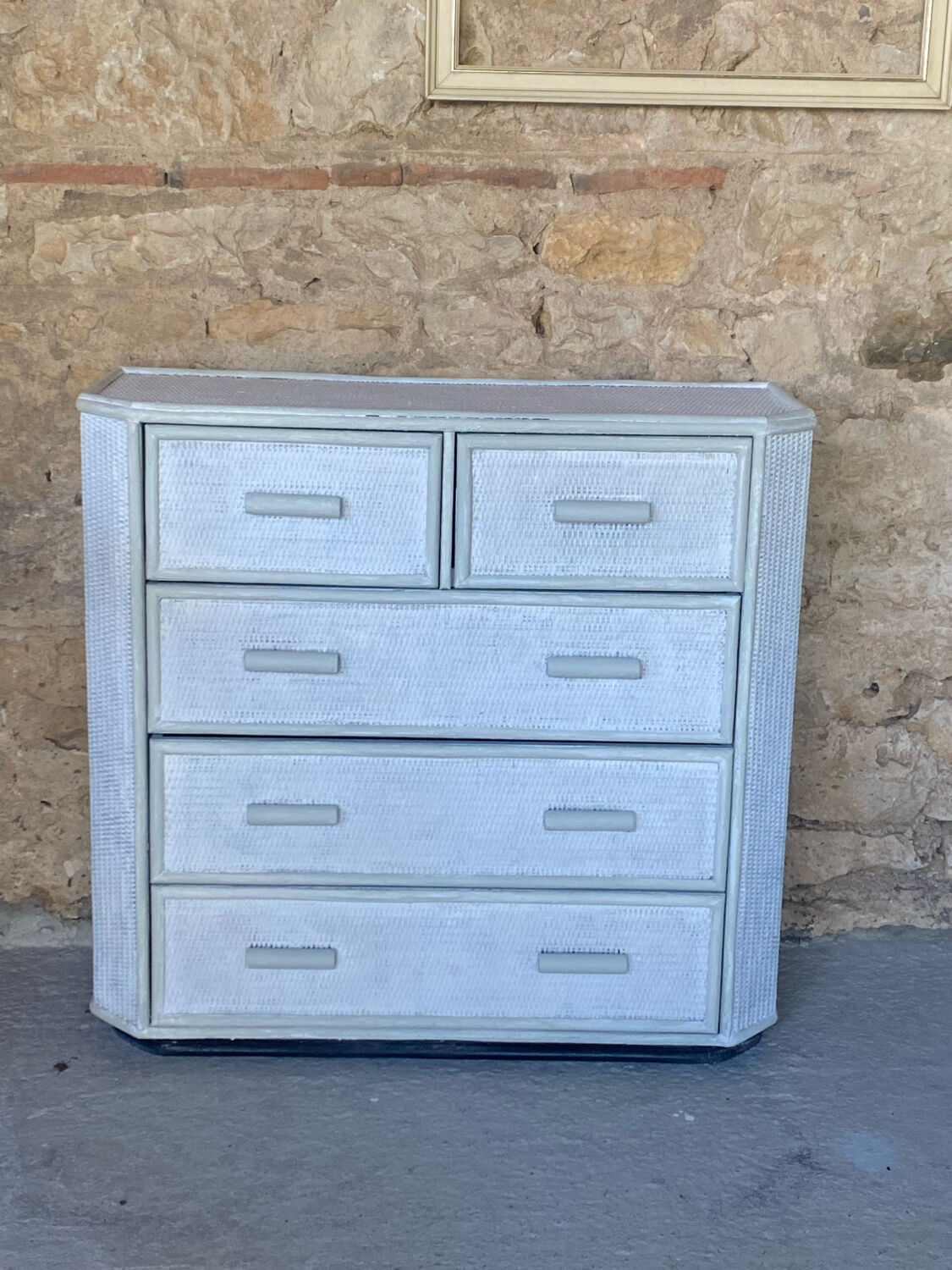 Rattan chest of drawers