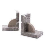 Art Deco Grey Marble Bookends