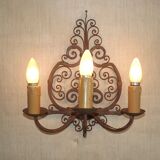 Applique triple française en fer forgé début XXe siècle