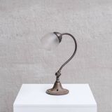 Antique Metal Frosted Glass Desk Lamp