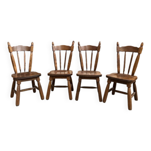 Suite de 4 chaises brutalistes