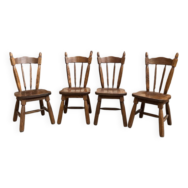 Suite de 4 chaises brutalistes