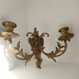 Patinated gilded bronze wall light
