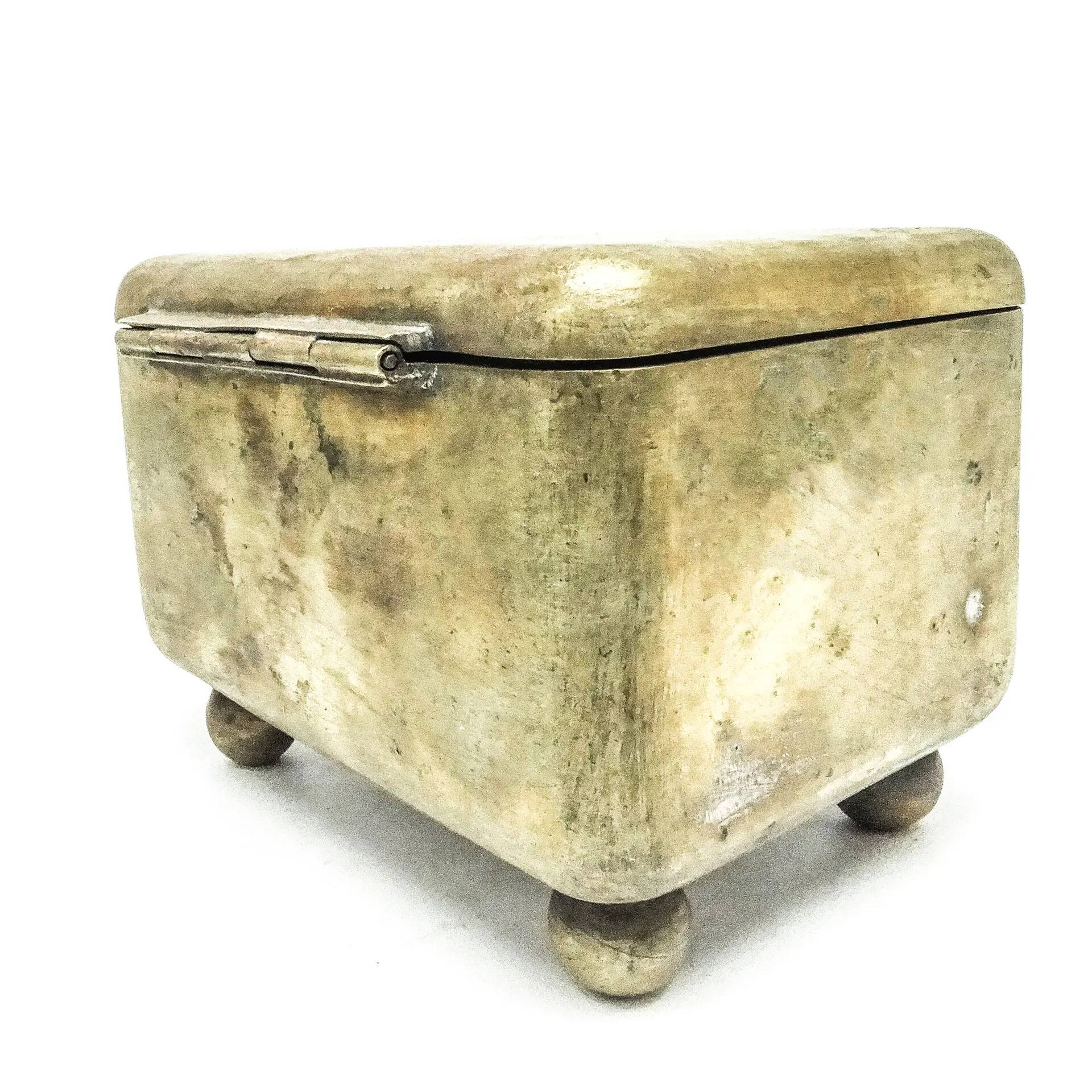 Sugar bowl, Art Deco, silver-plated brass, Poland, 1930s