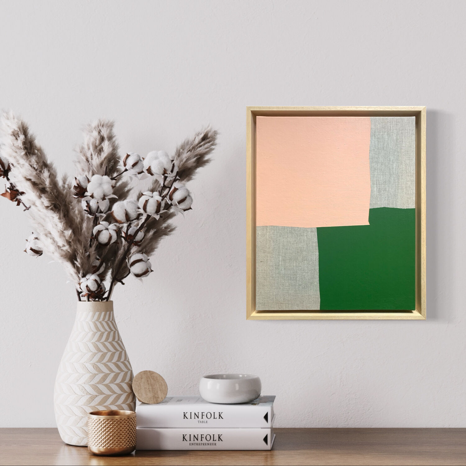 Pink On Green - original artwork