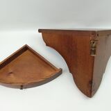Rustic corner shelf one wooden drawer