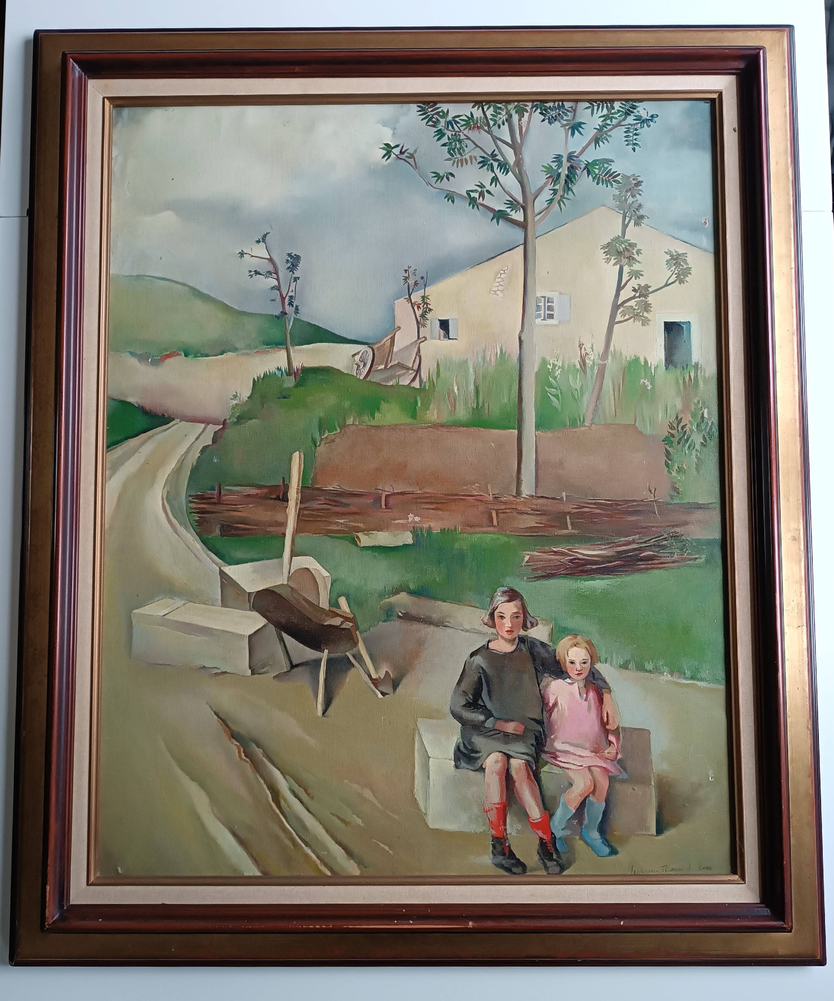 Oil painting on canvas signed lucienne tessier du cros