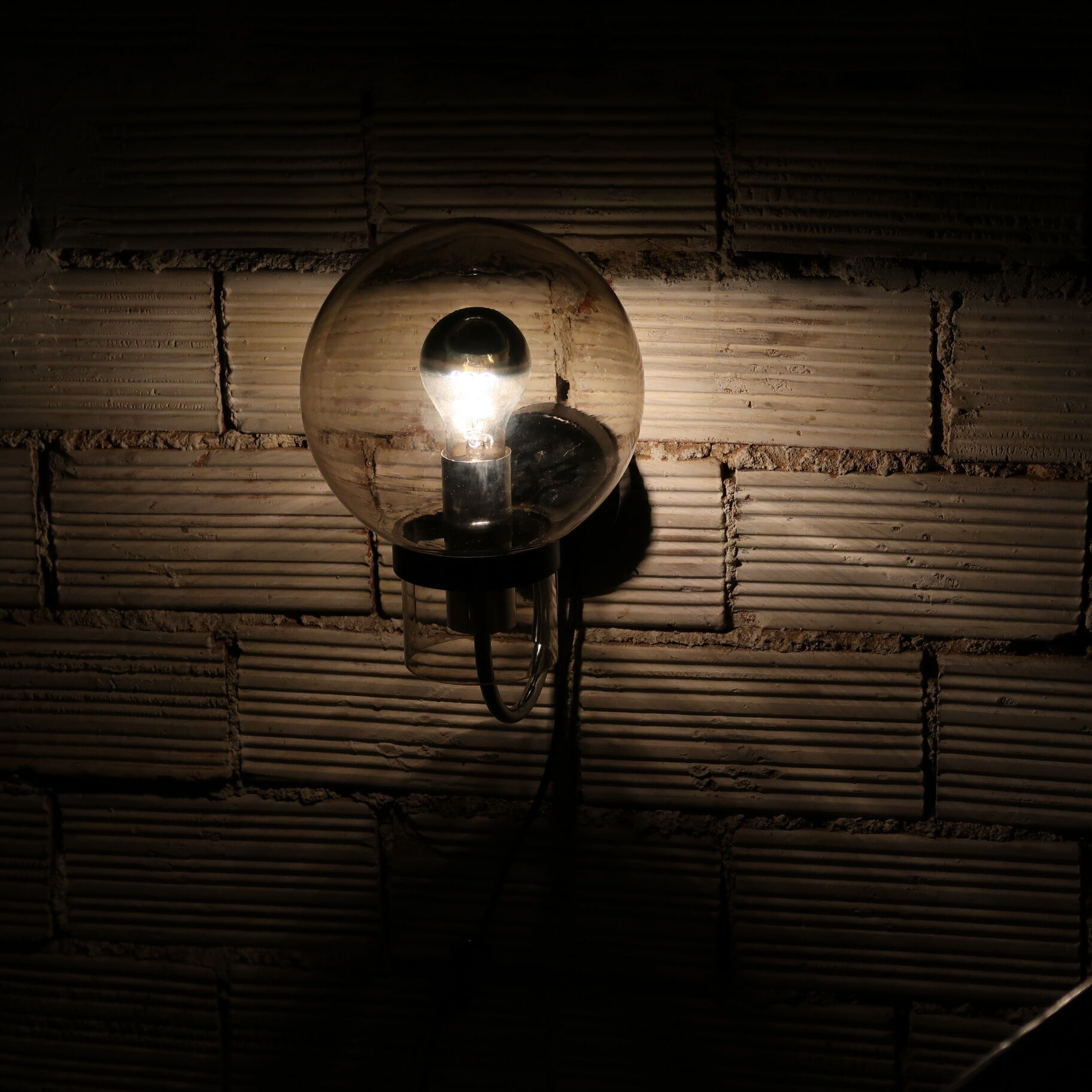 Minimalist wall lamp by Limburg in blown glass, 1970