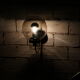 Minimalist wall lamp by Limburg in blown glass, 1970