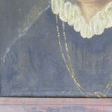 Antique 19th Century Portrait of a Woman French Flemish School Oil Painting