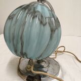 Opaline lamp blue marble art deco