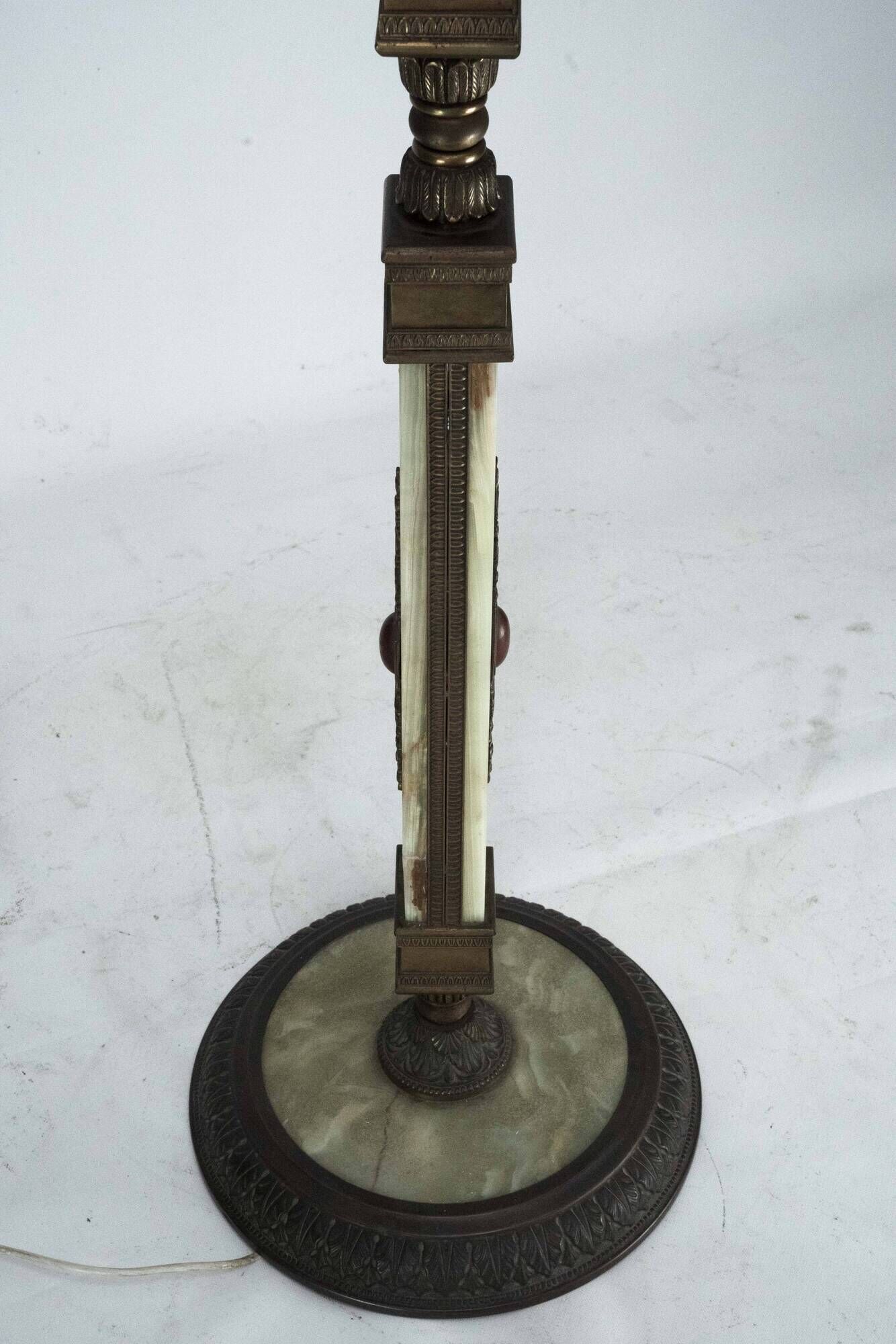 Rare Italian Hollywood Regency Onyx and Bronze Floor Lamp, 1970s