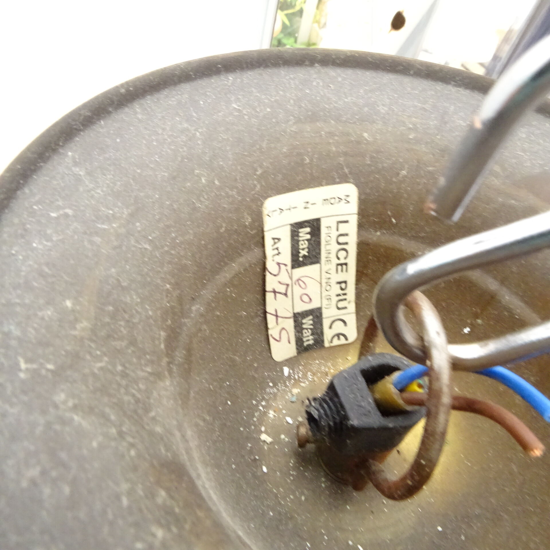 Suspension in opaque glass and solid brass