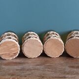 Amber glass and wicker glasses