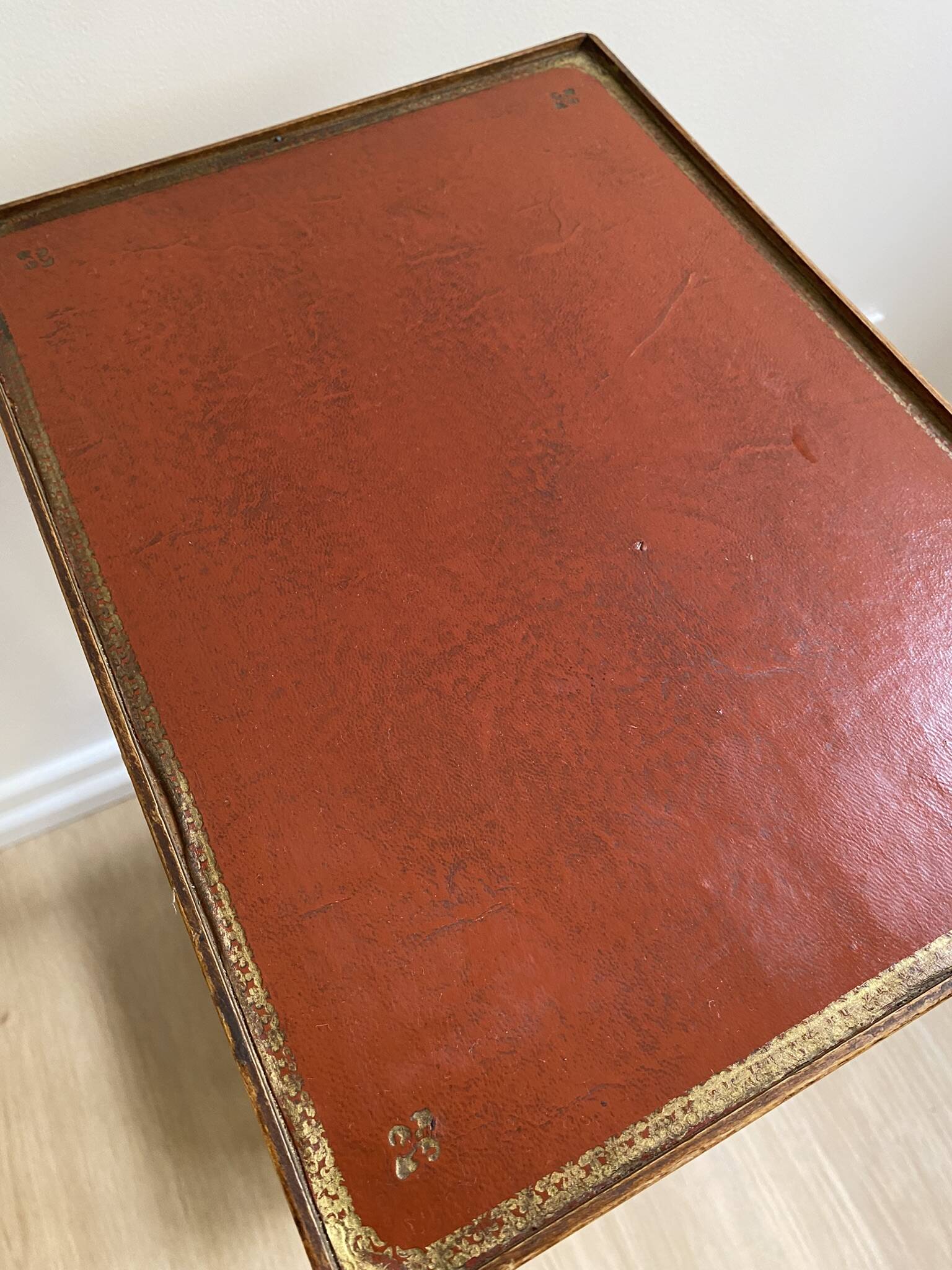 Small bedside table, nightstand, two-top ash plant stand with discreet drawer