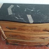 Old black marble chest of drawers