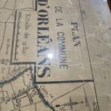 Old map of Orléans under glass frame