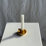 Bougeoir jaune, poterie Massucco Aubagne