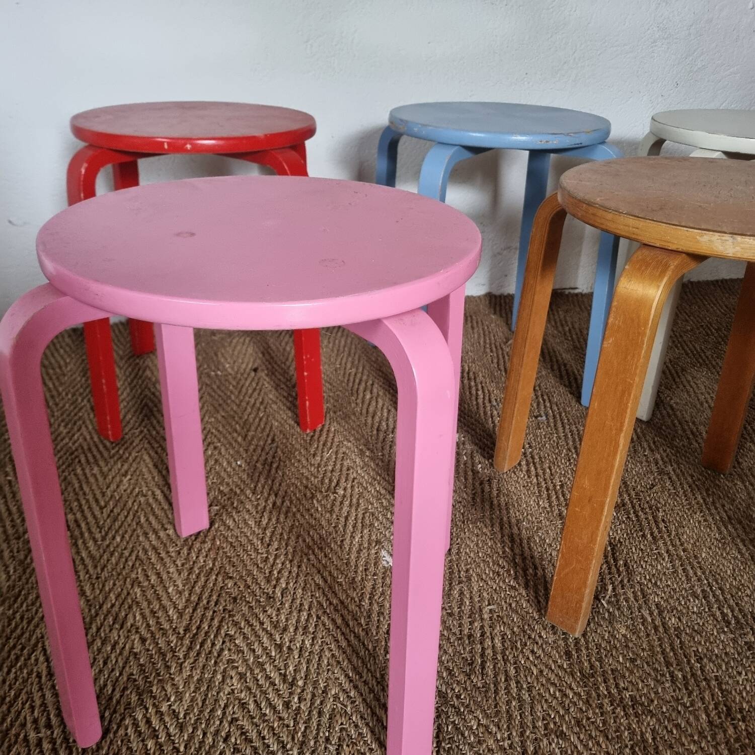 Set of 5 IKEA stools 1980