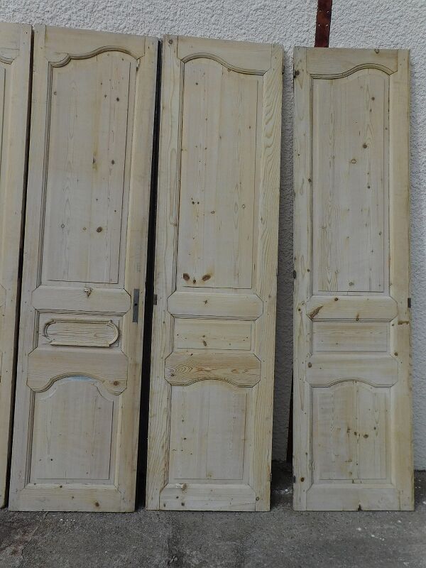 Set of 6 interior doors in fir of the nineteenth century