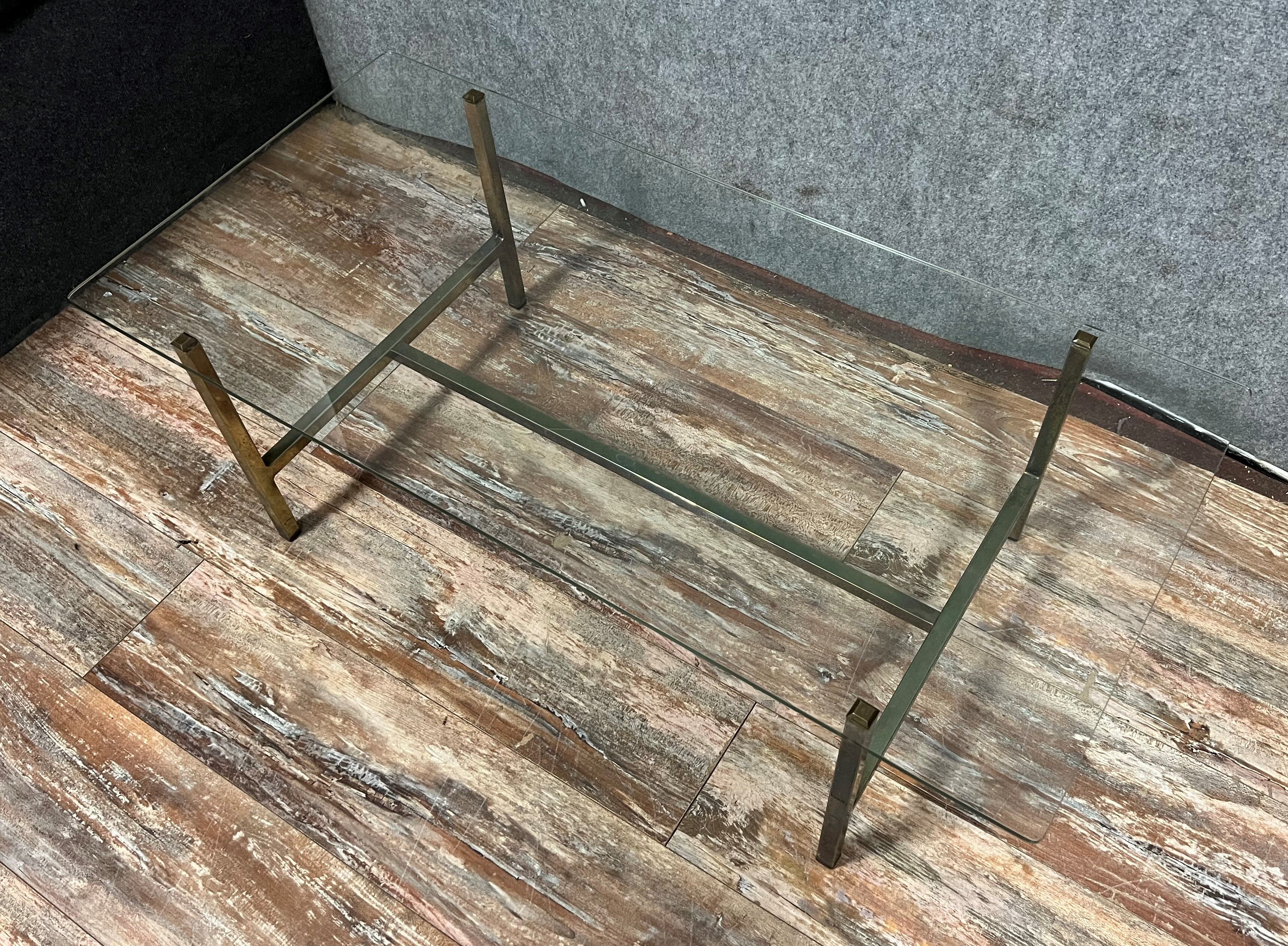 Vintage coffee table in gilded brass