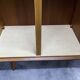 French wardrobe with tapered legs, 3 doors, 1 mirror (27*130), and 1 drawer.