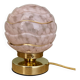 Vintage art deco globe table lamp in pink and gold Clichy glass