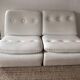 Vintage two-seater modular sofa, off-white, France 1970s