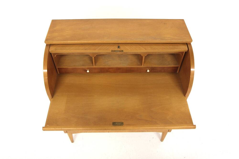 Scandinavian secretary in elm, Swedish modern, Sweden, 1940.