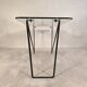 Superb asymmetrical coffee table AIRBORNE 1950s glass and lacquered metal.