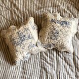 Paire de housses de coussin en coton en toile de Jouy