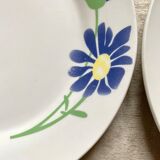 Assiettes à dessrt vintage fleur bleue
