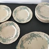 Set of 10 piece french antique table service Longchamp Rocroy