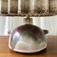 West Germany ceramic lamp and pleated lampshade