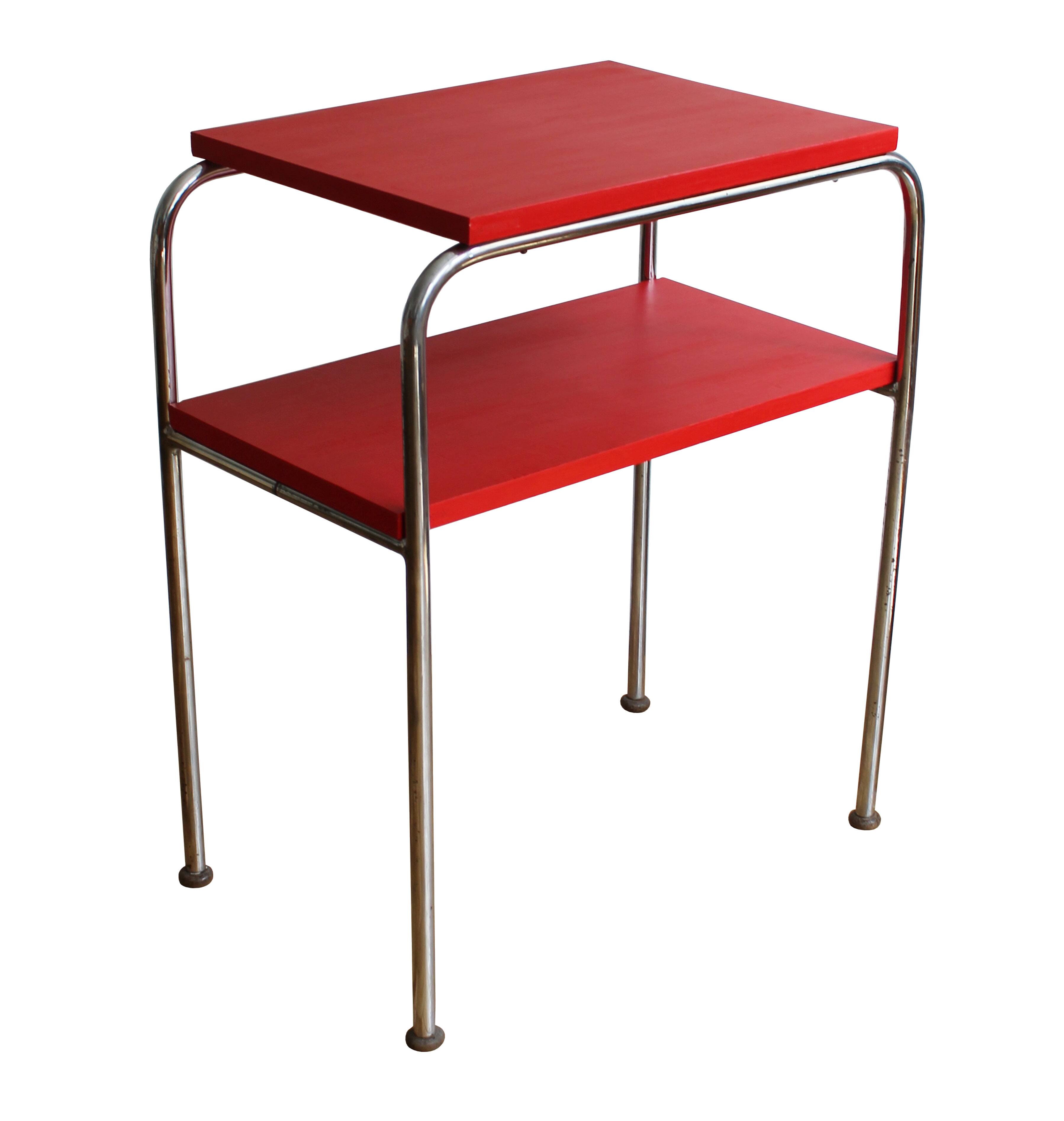 1930's Modernist Tubular Side Table model R 7 by Slezak